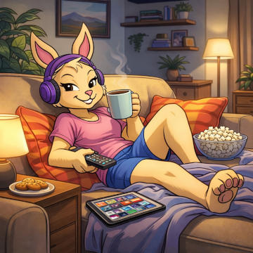 Illustration of a relaxed bunny after booking service